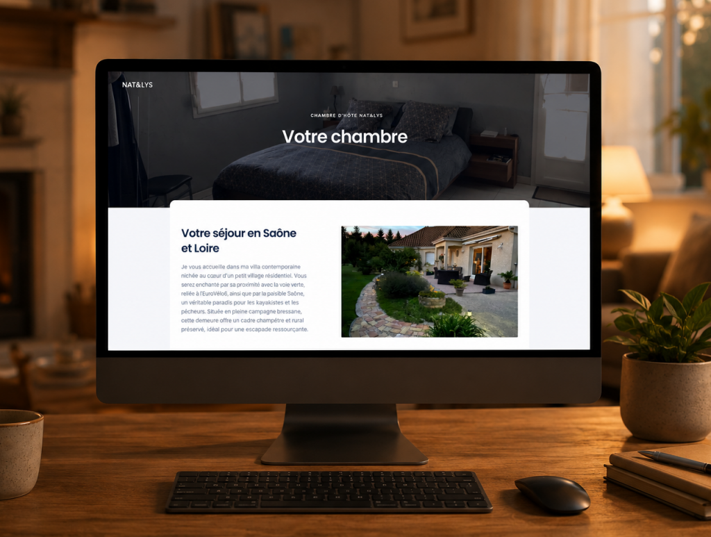 Site internet de Nat & Lys, chambre d'hôte en Saône et Loire